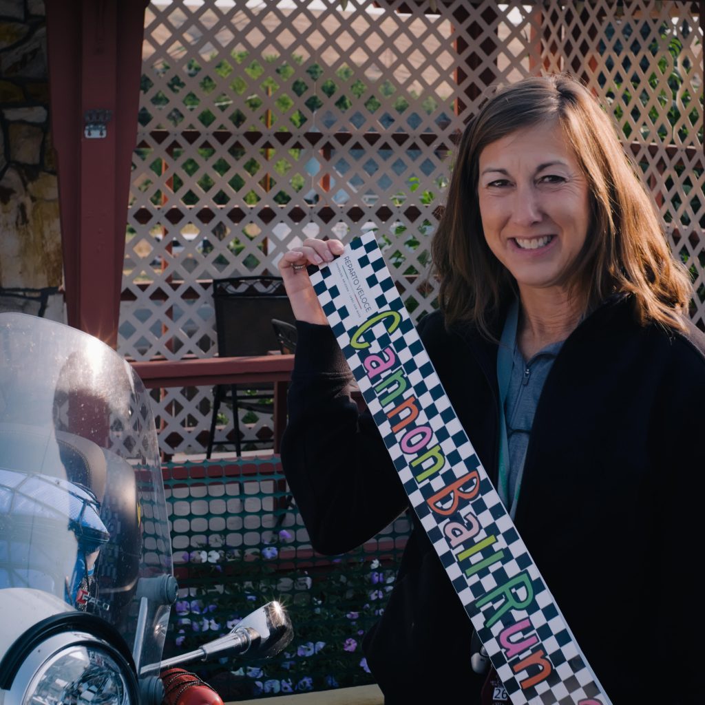 Dixie's energy and passion for the Scooter Cannonball run was fun to enjoy as she told us all about it. 